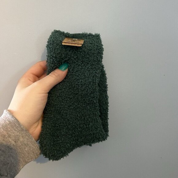 NWT Victoria's Secret PINK Fuzzy Mid Calf Sock Knit Sherpa Green Teal - Picture 1 of 5